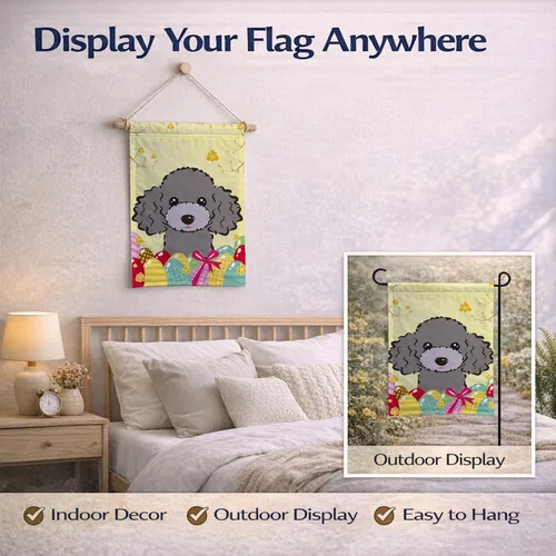 Vista 186 de Caroline's Treasures BB1923GF Bandera decorativa para jardín con diseño de Border Collie, para caza de huevos de Pascua, para jardín, jardín, patio