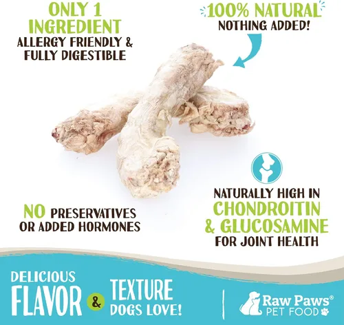 Vista 3 de Raw Paws Cuellos de pollo liofilizados para perros y gatos (4 onzas) – Fabricado en Estados Unidos – Golosinas crudas liofilizadas para perros