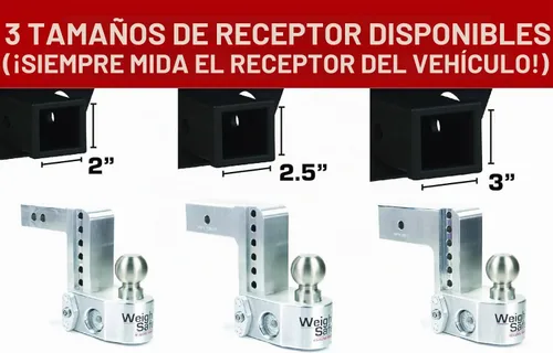 Vista 5 de Weigh Safe Enganche de Remolque Ajustable de Aluminio - Enganche de Remolque con Báscula de Peso de Lengüeta Incorporada - Compatible con Receptores