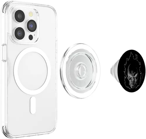 Vista 4 de Marvel Ghost Rider Flaming Skull 90s PopSockets MagSafe PopGrip para iPhone