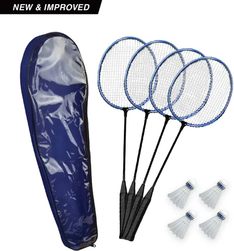 Vista 2 de Poolmaster 72862 Juego de bádminton para jardín, piscina, agua o césped, (incluye 4 raquetas y 4 volantes)