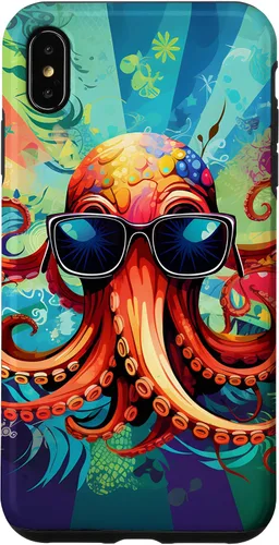 Vista 11 de iPhone 11 Pro That's One Cool Pultopus Pulpo colorido con funda para gafas de sol