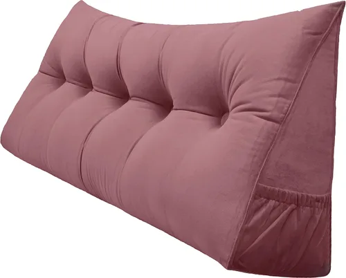 Vista 28 de Peachwell Almohada triangular de lectura para reposo en cama, cojín de refuerzo grande para cabecero, respaldo, almohada de cuña con funda extraíble