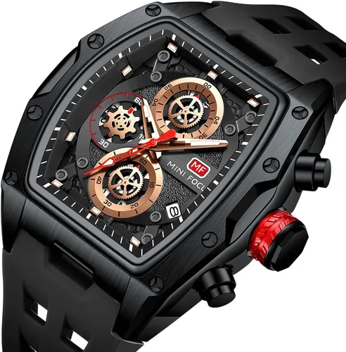 Vista 2 de AIMES Watch Wristwatch for Men Fashion Casual Cool Big Dial Watch Luminous Waterproof Sport Analog Quartz Business Mens Watches Silicon Strap Dress
