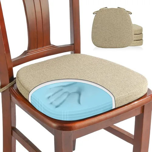 Vista 26 de SINOSSO 1 paquete de cojines de espuma viscoelástica para silla de comedor, tela tejida amigable de 16 pulgadas en forma de U, cómoda almohadilla