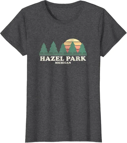 Vista 5 de Hazel Park MI - Camiseta vintage con diseño retro de los años 70, Azul / Patchwork, S
