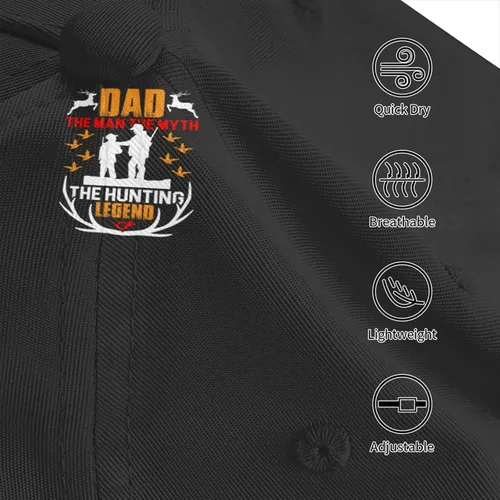 Vista 6 de LIFANGMI Dad The Man The Myth The Hunting Legend Baseball Cap for Men Women Breathable Baseball Caps Casual Outdoor Hat Adjustable Trucker Hats Dad