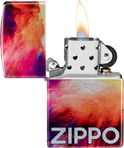 Vista 3 de Zippo Encendedor de bolsillo cromado con diseño Tie Dye 540