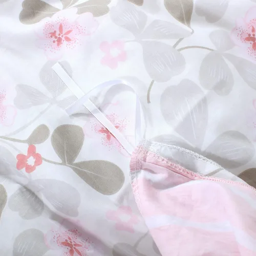 Vista 4 de Swanson Beddings Juego de ropa de cama de 2 piezas 100% algodón floral rosado: funda nórdica y una funda de almohada (individual)