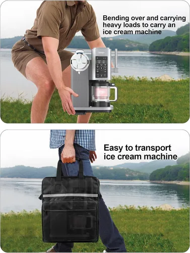 Vista 7 de CREAMi - Bolsa de transporte para máquina de helados, bolsa de viaje resistente al calor, impermeable, tela Oxford, bolsa de almacenamiento