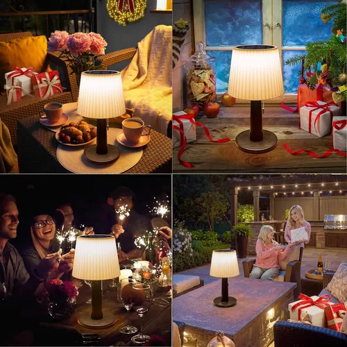 Vista 4 de Beautyard Lámparas solares de mesa para exteriores e interiores, regalos de Navidad, 3 modos de iluminación, 4000 mAh LED para cuidado de los ojos