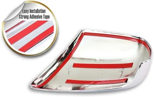 Vista 2 de Cubierta cromada para espejo lateral compatible con Toyota Tacoma (2012-2015), Sienna (2011-2015), Highlander (2008-2013) - Kit de cubierta cromada