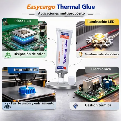 Vista 5 de Easycargo Pegamento Térmico, Adhesivo de Silicona de Alta Conductividad Térmica, Compuesto de Epoxy Enfriador para Disipador de Calor GPU VRM VRAM