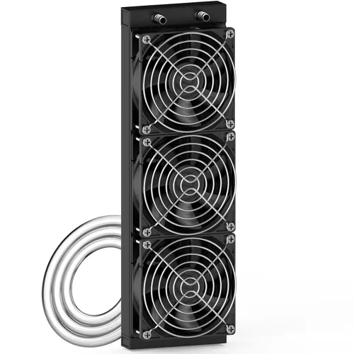 Vista 10 de Clyxgs Radiador de refrigeración por agua, radiador intercambiador de calor de aluminio de 8 tubos con ventilador para PC CPU, computadora, sistema