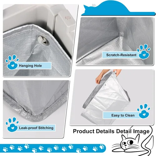 Vista 3 de Liner F compatible con caja de arena Modkat Flip (2 unidades) Revestimientos reutilizables para caja de arena abatible - Liner F para caja