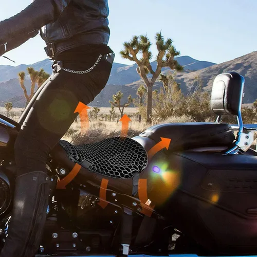 Vista 8 de Cojín universal de gel para asiento de motocicleta, absorción superior y protección con funda cálida, cómodos y grandes cojines de asiento