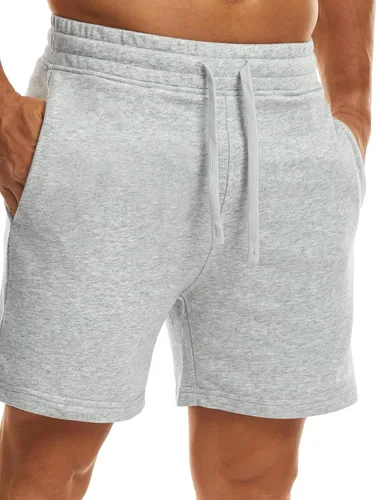 Vista 5 de Ouber Pantalones cortos deportivos de algodón para hombre, pantalones cortos de entrenamiento para gimnasio, deportivos y casuales