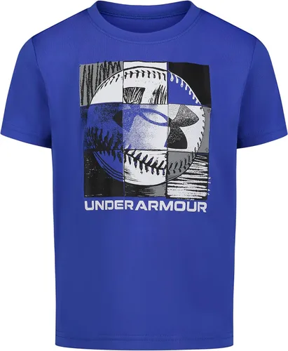 Vista 30 de Under Armour Camiseta de manga corta con gráfico de béisbol para niño Áspero atómico