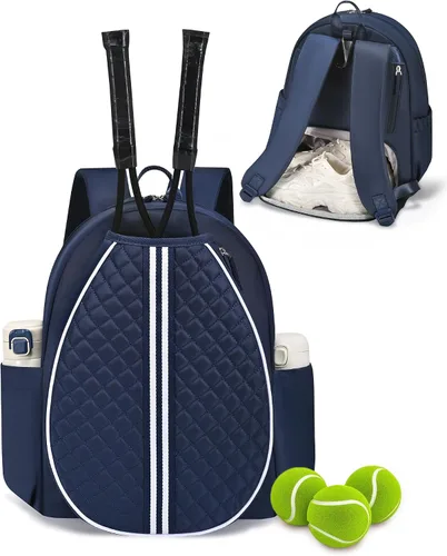 Vista 22 de Mochila de tenis Sucipi, mochila de tenis acolchada con bandolera cruzada, bolsas para raquetas de tenis resistentes al agua para mujeres y hombres