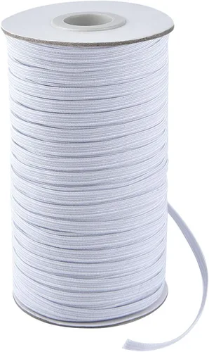 Vista 10 de Coopay Bandas elásticas planas de 45 yardas de largo, 1/2 pulgada de ancho, cuerda elástica plana para coser proyectos de bricolaje, artes y Negro