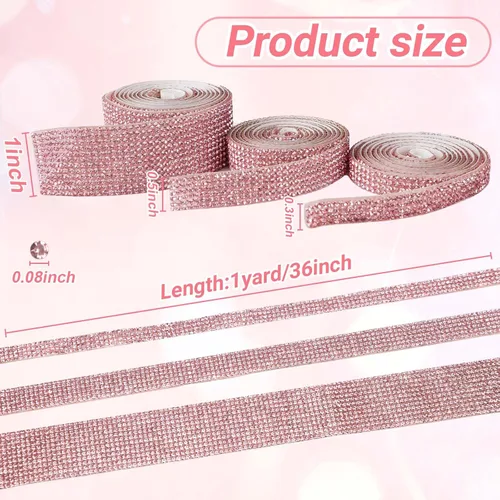 Vista 2 de Gartful Bedazzling - Tiras de diamantes de imitación autoadhesivas de varios anchos para manualidades, decoración de teléfono, jarrones, fiesta