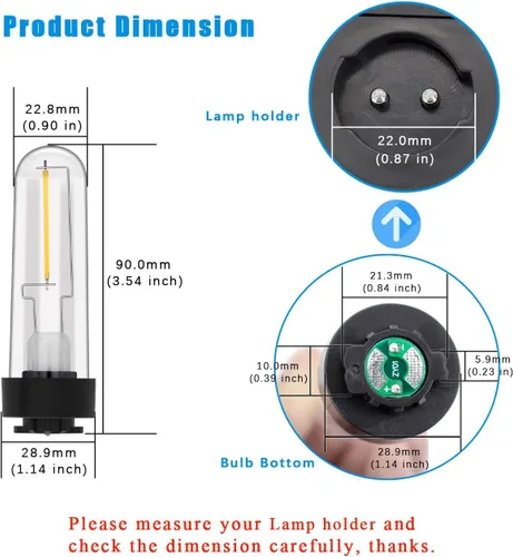 Vista 2 de Bombilla solar de repuesto que puede adaptarse a la bombilla solar Hampton Bay de 3 V, luz solar blanca cálida para exteriores e interiores