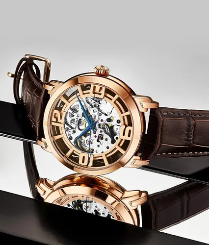 Vista 2 de Stuhrling Original Relojes de esqueleto para hombre, reloj automático para hombre, reloj de vestir para hombre, reloj de vestir para hombre, reloj