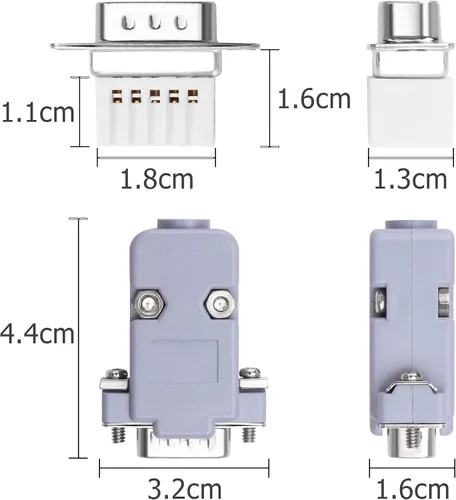 Vista 5 de YAODHAOD DB9 Breakout Conector sin soldadura, adaptador serie macho 9PIN RS232 a conector terminal módulo de señal con funda, destornillador