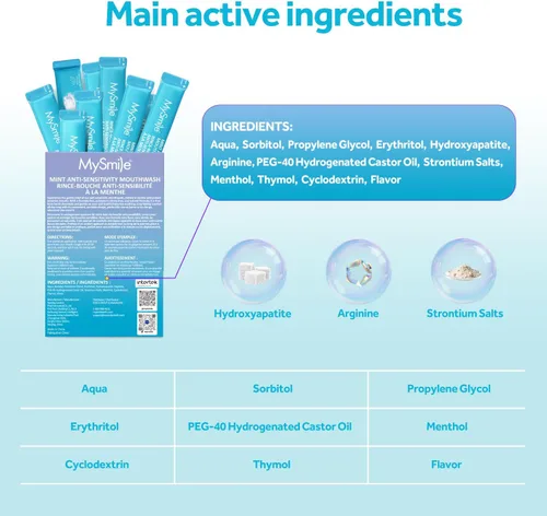 Vista 7 de MySmile - Enjuague bucal para dientes sensibles, lavado bucal nano hidroxiapatita, tamaño de viaje, sin flúor ni alcohol, remineralizante para mayor