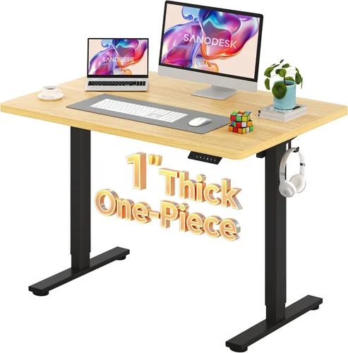 Vista 17 de SANODESK Escritorio Eléctrico de Pie de 40 x 24 pulgadas, Superficie de Una Pieza, Escritorio de Altura Ajustable con Controlador de 6 Botones Marco