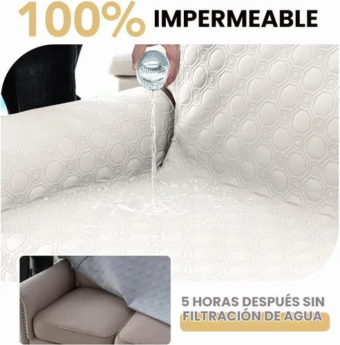 Vista 4 de H.VERSAILTEX Funda 100% Impermeable para Silla Gruesa y Duradera Fundas para Sofá para Perros Protector de Sofá Triple Antideslizante Fundas