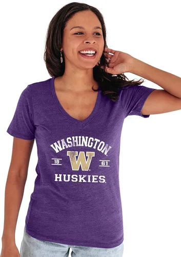 Vista 28 de Blue 84 NCAA Camiseta de mujer de tres combinaciones con mascota