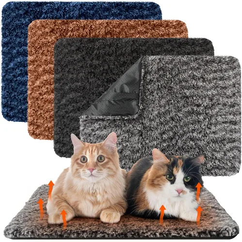 Vista 17 de Drydiet Paquete de 4 Almohadillas Autocalentadoras para Gatos Alfombrilla Térmica Lavable para Perros Sin Hogar Almohadillas Térmicas para Perreras