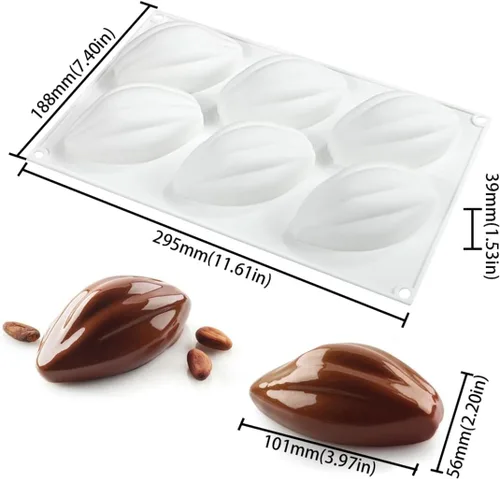Vista 2 de Moldes de silicona para chocolate para hornear, diseño de bayas occa de 6 cavidades, antiadherentes y flexibles, perfectos para chocolate, dulces