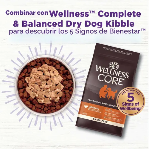 Vista 5 de Wellness Bowl Boosters Bare, complemento para comida de perro para razas pequeñas, medianas y grandes, sin cereales, natural, liofilizado