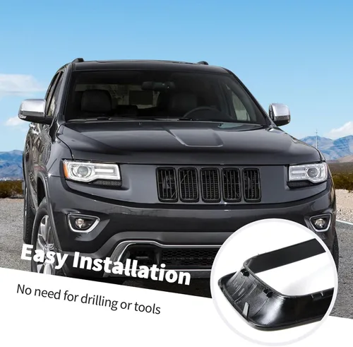 Vista 6 de Jimen Compatible con Jeep Grand Cherokee 2014-2016, 7 piezas de insertos de parrilla delantera Kit de moldura de anillo de rejilla (negro)