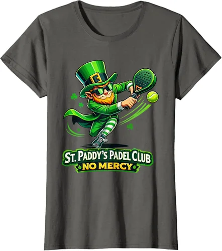 Vista 7 de St Patricks Day St Paddys Padel Club No Mercy Paddle Tennis T-Shirt