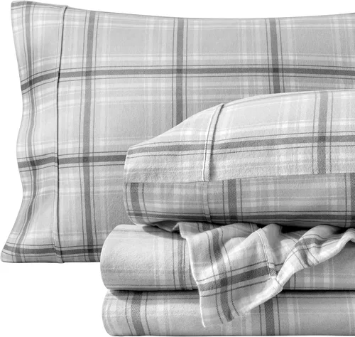 Vista 22 de Bare Home - Juego de sábanas de franela de doble cepillado para mayor suavidad y comodidad, 100 % algodón, aterciopelado, suave, pesado, bolsillo