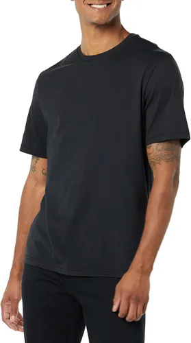 Vista 2 de Tienda Essentials Camiseta de manga corta con cuello redondo para hombre, ajuste regular, paquete de 2