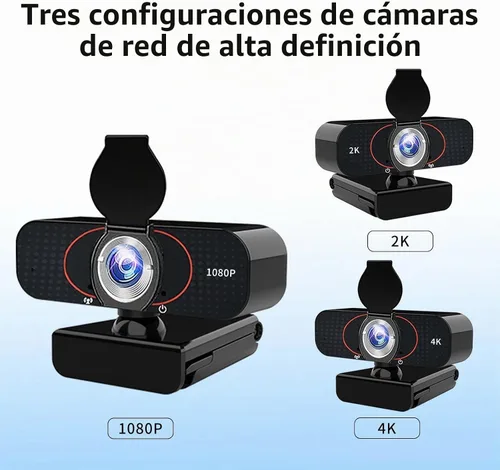 Vista 7 de Cámara web 2K para computadora/laptop/escritorio/PC, cámara con micrófono, USB Plug&Play, corrección automática de poca luz, cubierta de privacidad