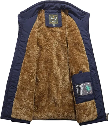 Vista 3 de Vcansion Chaleco acolchado casual para hombre con cuello alto