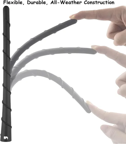 Vista 7 de ONE250 Antena de núcleo de cobre flexible en espiral de 8 pulgadas, compatible con Fiat - Fiat 500 (2011-2019), Fiat 124 Spider (2017-2024) - Negro
