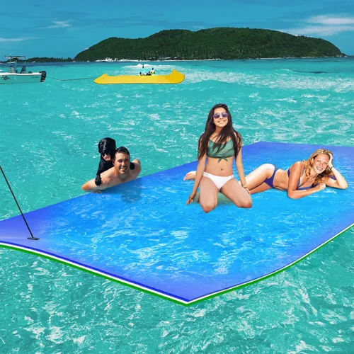 Vista 5 de Alfombrilla de agua flotante grande Lily Pad Flotante para lagos Azul y verde