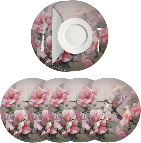 Vista 92 de Manteles individuales de cuero de girasol, lavables, redondos, impermeables y de fácil mantenimiento, decoración de cocina, accesorios de mesa