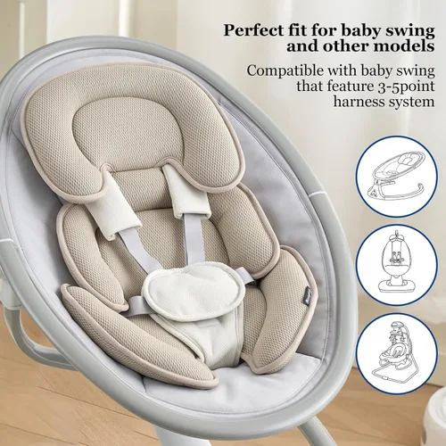 Vista 3 de Innokids - Almohada de soporte para cabeza y cuerpo, inserto para asiento de coche infantil para recién nacido a niño pequeño, cojín para cochecito
