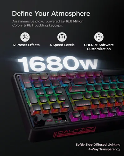 Vista 6 de wegear PIXIU 98 Teclado mecánico para juegos, interruptores rojos Cherry MX2A