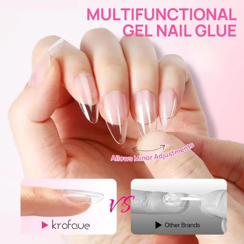 Vista 9 de Krofaue Gel de pegamento de uñas UV, 2 x 0.71 oz de pegamento de uñas de 00-2 piezas de pegamento de uñas sólido 2