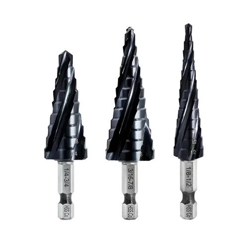Vista 8 de Broca escalonada de cobalto – Broca de 1/4"-3/4" con cuatro espirales de cobalto M35 con Unibit listo para impacto para acero inoxidable, metal