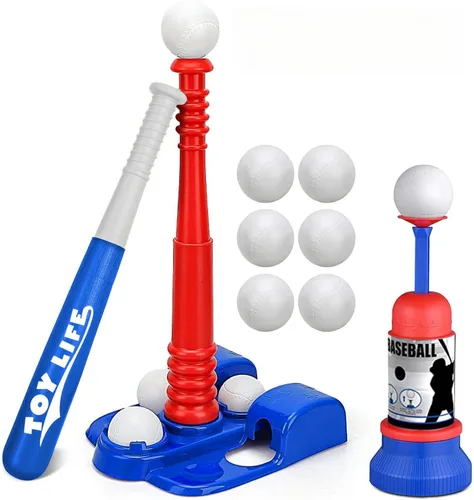 Vista 9 de TOY Life Juego de Tball para Niños de 3-5 y 5-8 Tball para Niños de 5-8 Bat de Tee para Niños Pequeños Set de Bate de Béisbol para Niños de 3-5