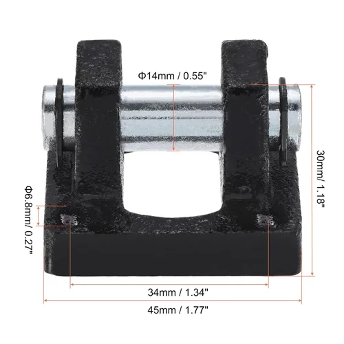 Vista 2 de PATIKIL Cilindro de aire neumático Rod Pivot Clevis 3 Pack Soporte de montaje trasero Pieza de montaje negro